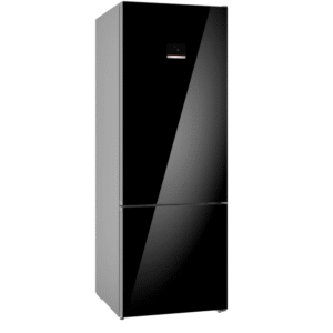 Bosch free-standing fridge-freezer with freezer at bottom, glass door Black KGN56LB42I