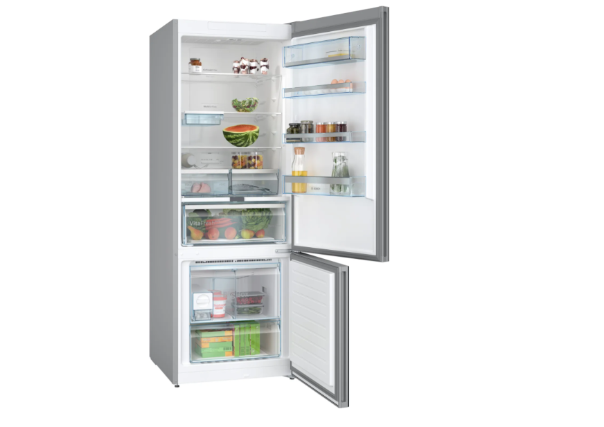 Bosch free-standing fridge-freezer with freezer at bottom, glass door Black KGN56LB42I - Image 2