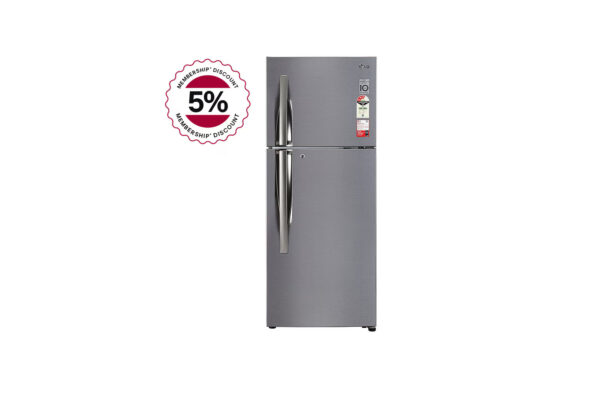 LG 242L, 3 Star Shiny Steel Finish, Frost-Free Double Door Refrigerator (GL-I292RPZX)